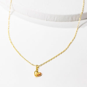 Jeweled Heart Pendant - Gold
